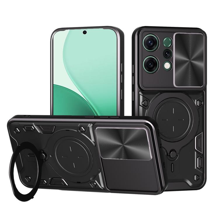 CD Texture Sliding Camshield Magnetic Holder Phone Case, For OPPO Find X9, For OPPO Find X9 Pro, For OPPO Reno14 F 5G Global, For OPPO A5 5G Global / A5x 5G, For OPPO Reno14 5G Global, For OPPO A59 5G Global, For OPPO F29 Pro 5G Global                 ...