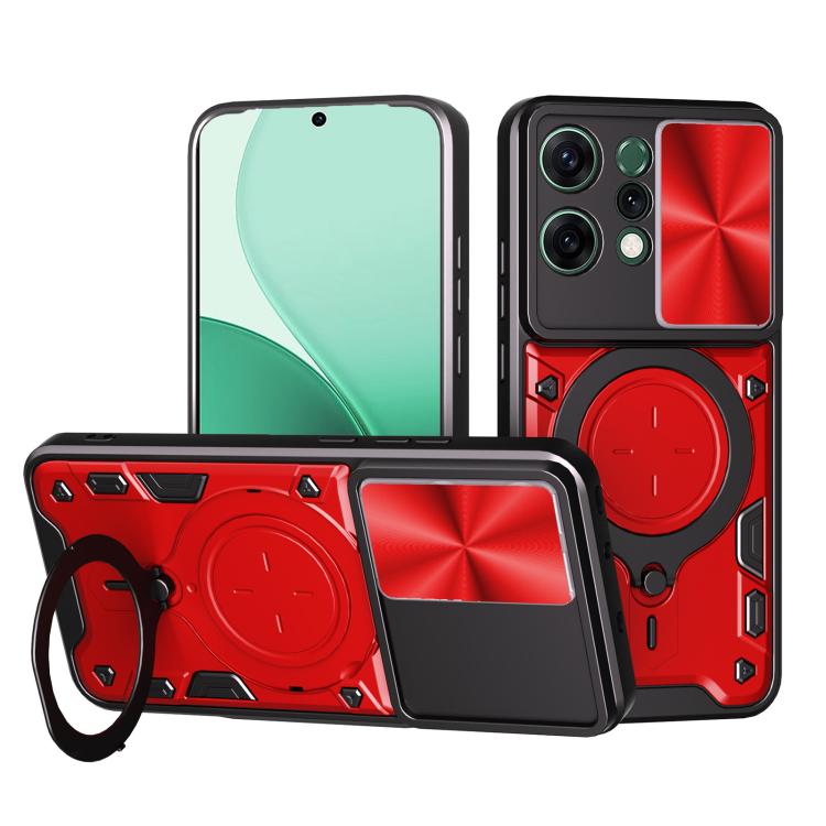 CD Texture Sliding Camshield Magnetic Holder Phone Case, For OPPO Find X9, For OPPO Find X9 Pro, For OPPO Reno14 F 5G Global, For OPPO A5 5G Global / A5x 5G, For OPPO Reno14 5G Global, For OPPO A59 5G Global, For OPPO F29 Pro 5G Global                 ...