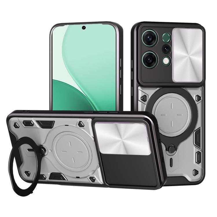 CD Texture Sliding Camshield Magnetic Holder Phone Case, For OPPO Find X9, For OPPO Find X9 Pro, For OPPO Reno14 F 5G Global, For OPPO A5 5G Global / A5x 5G, For OPPO Reno14 5G Global, For OPPO A59 5G Global, For OPPO F29 Pro 5G Global                 ...