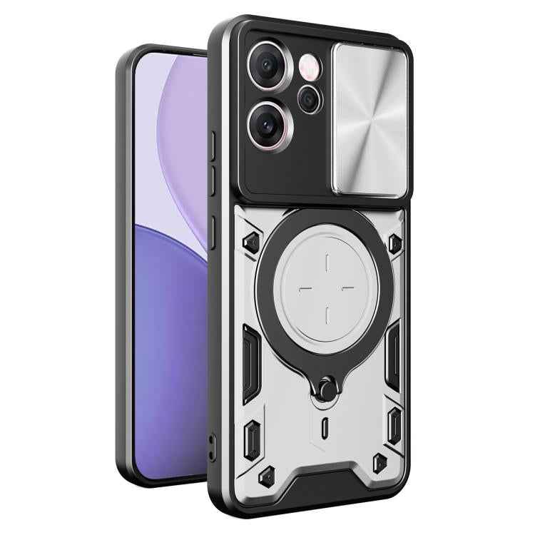 CD Texture Sliding Camshield Magnetic Holder Phone Case, For OPPO Find X9, For OPPO Find X9 Pro, For OPPO Reno14 F 5G Global, For OPPO A5 5G Global / A5x 5G, For OPPO Reno14 5G Global, For OPPO A59 5G Global, For OPPO F29 Pro 5G Global                 ...