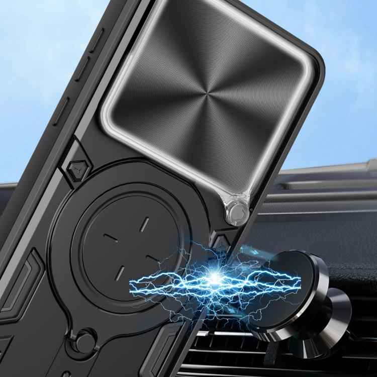 CD Texture Sliding Camshield Magnetic Holder Phone Case, For OPPO Find X9, For OPPO Find X9 Pro, For OPPO Reno14 F 5G Global, For OPPO A5 5G Global / A5x 5G, For OPPO Reno14 5G Global, For OPPO A59 5G Global, For OPPO F29 Pro 5G Global                 ...