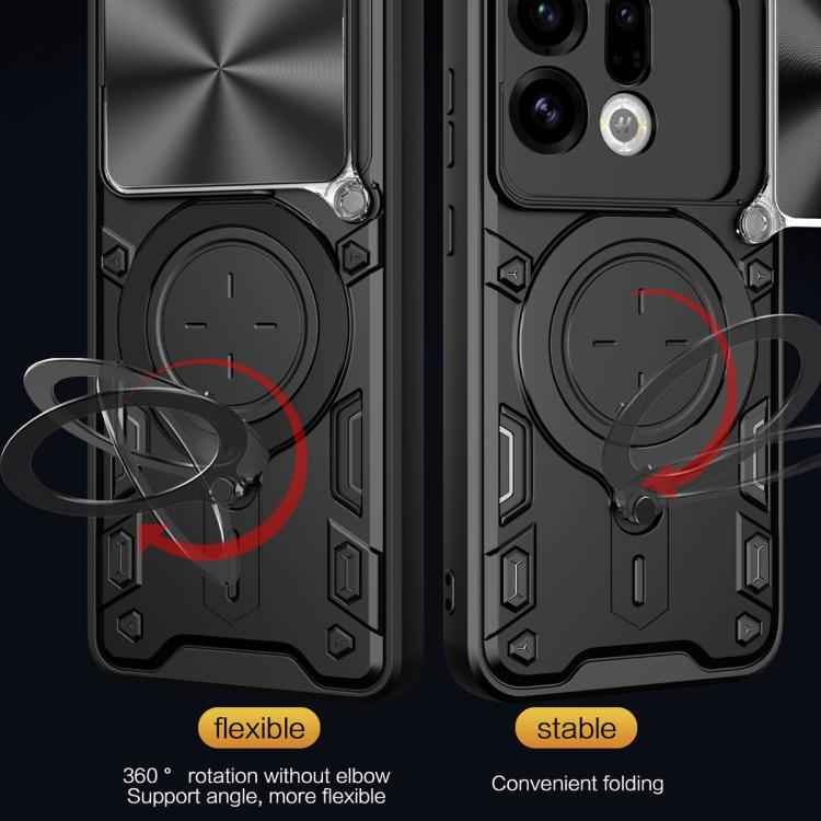 CD Texture Sliding Camshield Magnetic Holder Phone Case, For OPPO Find X9, For OPPO Find X9 Pro, For OPPO Reno14 F 5G Global, For OPPO A5 5G Global / A5x 5G, For OPPO Reno14 5G Global, For OPPO A59 5G Global, For OPPO F29 Pro 5G Global                 ...