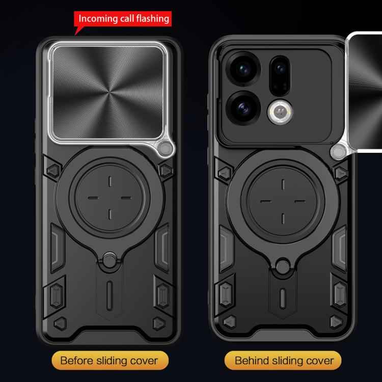 CD Texture Sliding Camshield Magnetic Holder Phone Case, For OPPO Find X9, For OPPO Find X9 Pro, For OPPO Reno14 F 5G Global, For OPPO A5 5G Global / A5x 5G, For OPPO Reno14 5G Global, For OPPO A59 5G Global, For OPPO F29 Pro 5G Global                 ...