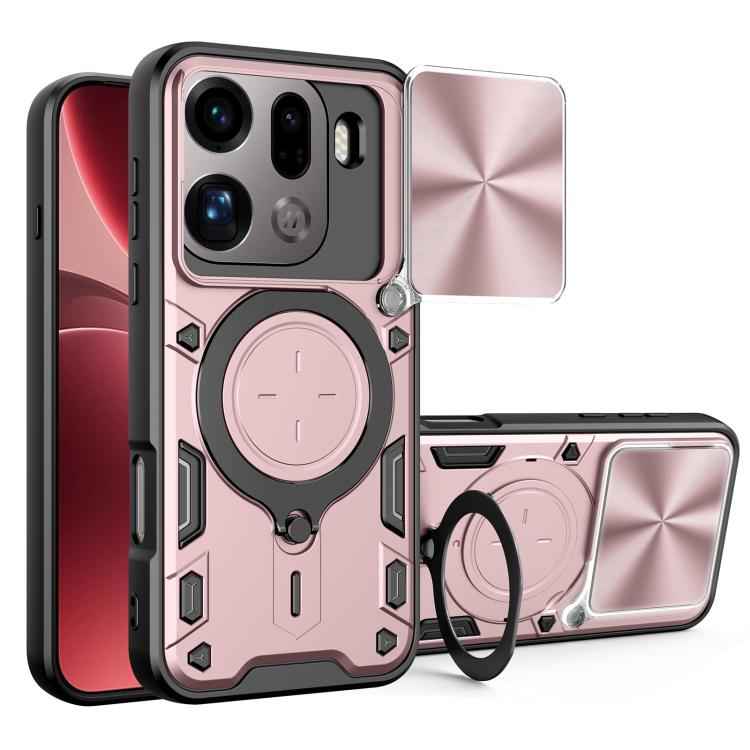 CD Texture Sliding Camshield Magnetic Holder Phone Case, For OPPO Find X9, For OPPO Find X9 Pro, For OPPO Reno14 F 5G Global, For OPPO A5 5G Global / A5x 5G, For OPPO Reno14 5G Global, For OPPO A59 5G Global, For OPPO F29 Pro 5G Global                 ...