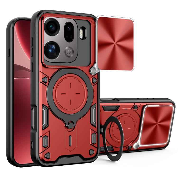 CD Texture Sliding Camshield Magnetic Holder Phone Case, For OPPO Find X9, For OPPO Find X9 Pro, For OPPO Reno14 F 5G Global, For OPPO A5 5G Global / A5x 5G, For OPPO Reno14 5G Global, For OPPO A59 5G Global, For OPPO F29 Pro 5G Global                 ...