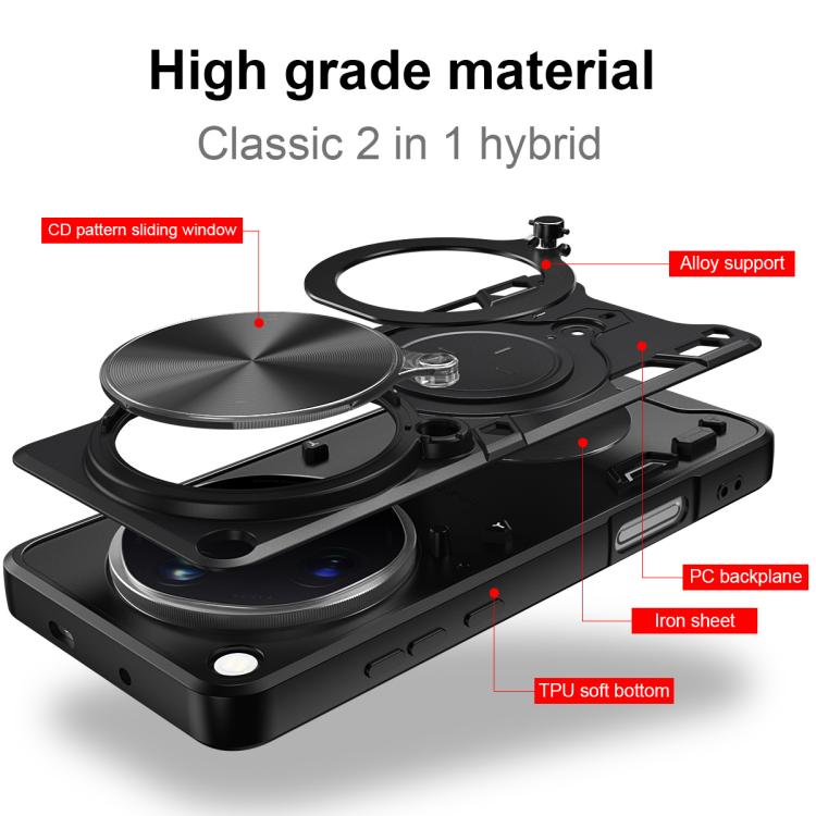 CD Texture Sliding Camshield Magnetic Holder Phone Case, For OPPO Find X9 Ultra, For OPPO Find X9, For OPPO Find X9 Pro, For OPPO Reno14 F 5G Global, For OPPO A5 5G Global / A5x 5G, For OPPO Reno14 5G Global, For OPPO A59 5G Global                     ...