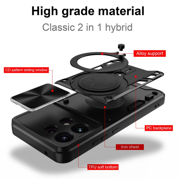 CD Texture Sliding Camshield Magnetic Holder Phone Case, For OPPO Reno16 F 5G, For OPPO Find X9 Ultra, For OPPO Find X9, For OPPO Find X9 Pro, For OPPO Reno14 F 5G Global, For OPPO A5 5G Global / A5x 5G, For OPPO Reno14 5G Global, For OPPO A59 5G Global