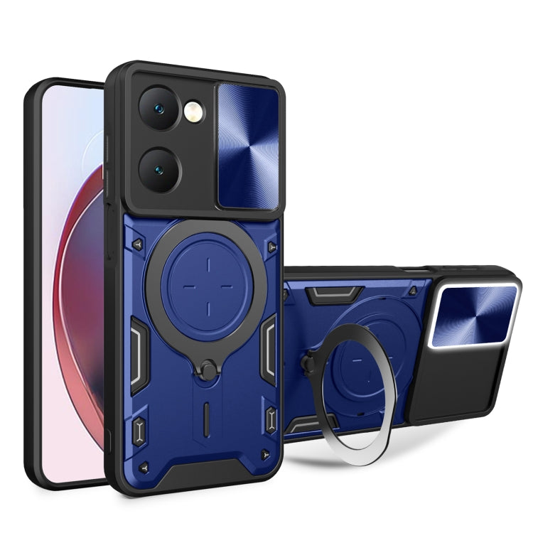 CD Texture Sliding Camshield Magnetic Holder Phone Case, For vivo V30e 5G Global, For vivo Y300 Pro, For vivo iQOO Z9s 5G, For vivo Y28 4G, For vivo Y03 / Y18 / Y18e 4G, For vivo V29e / Y200 5G, For vivo Y36 4G / 5G, For vivo S16 / S16 Pro / V27 5G