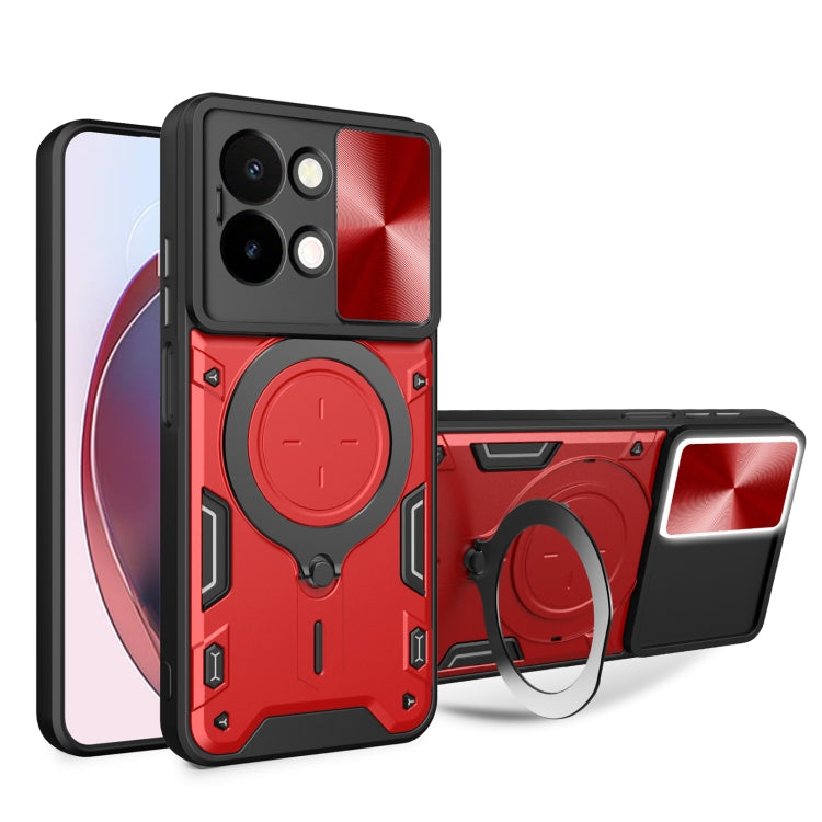 CD Texture Sliding Camshield Magnetic Holder Phone Case, For vivo V30e 5G Global, For vivo Y300 Pro, For vivo iQOO Z9s 5G, For vivo Y28 4G, For vivo Y03 / Y18 / Y18e 4G, For vivo V29e / Y200 5G, For vivo Y36 4G / 5G, For vivo S16 / S16 Pro / V27 5G