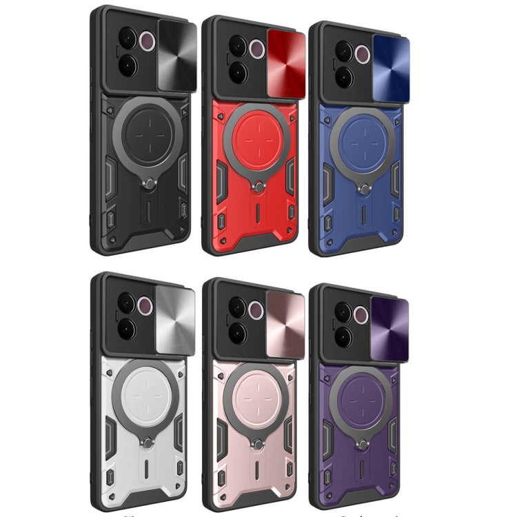 CD Texture Sliding Camshield Magnetic Holder Phone Case, For vivo V30e 5G Global, For vivo Y300 Pro, For vivo iQOO Z9s 5G, For vivo Y28 4G, For vivo Y03 / Y18 / Y18e 4G, For vivo V29e / Y200 5G, For vivo Y36 4G / 5G, For vivo S16 / S16 Pro / V27 5G
