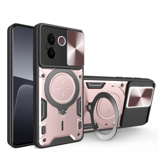 CD Texture Sliding Camshield Magnetic Holder Phone Case, For vivo V30e 5G Global, For vivo Y300 Pro, For vivo iQOO Z9s 5G, For vivo Y28 4G, For vivo Y03 / Y18 / Y18e 4G, For vivo V29e / Y200 5G, For vivo Y36 4G / 5G, For vivo S16 / S16 Pro / V27 5G