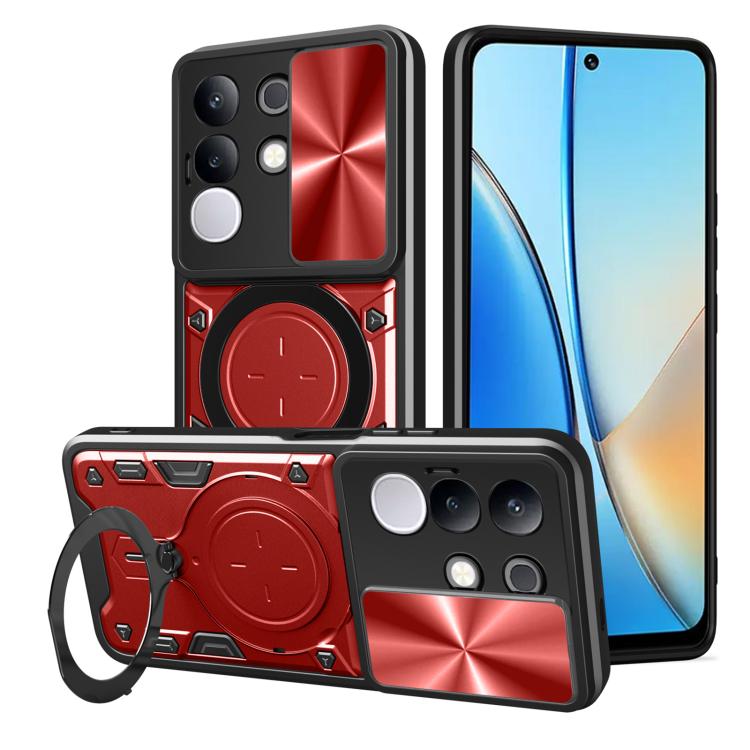 CD Texture Sliding Camshield Magnetic Holder Phone Case, For vivo Y39 5G, For vivo Y29s 5G, For vivo Y29 4G, For vivo V50 5G, For vivo iQOO 13, For vivo Y19s 4G, For vivo X200 5G, For vivo X200 Pro 5G