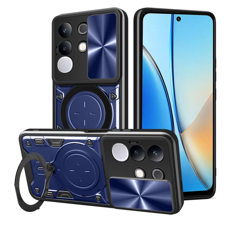 CD Texture Sliding Camshield Magnetic Holder Phone Case, For vivo Y39 5G, For vivo Y29s 5G, For vivo Y29 4G, For vivo V50 5G, For vivo iQOO 13, For vivo Y19s 4G, For vivo X200 5G, For vivo X200 Pro 5G