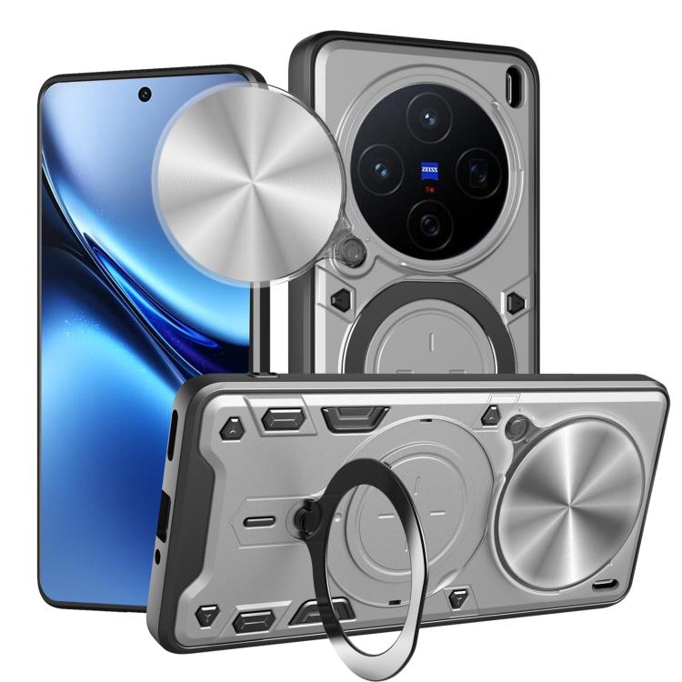 CD Texture Sliding Camshield Magnetic Holder Phone Case, For vivo Y39 5G, For vivo Y29s 5G, For vivo Y29 4G, For vivo V50 5G, For vivo iQOO 13, For vivo Y19s 4G, For vivo X200 5G, For vivo X200 Pro 5G