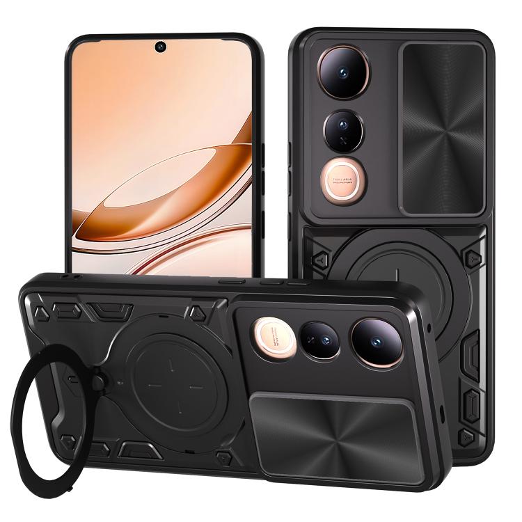 CD Texture Sliding Camshield Magnetic Holder Phone Case, For vivo Y500i 5G, For vivo V60 Lite 4G / 5G, For vivo Y400 5G Global, For vivo V60 5G, For vivo S20 Pro / T4 Ultra 5G, For vivo Y400 Pro 5G India, For vivo iQOO Z10 Turbo / Y300 GT              ...