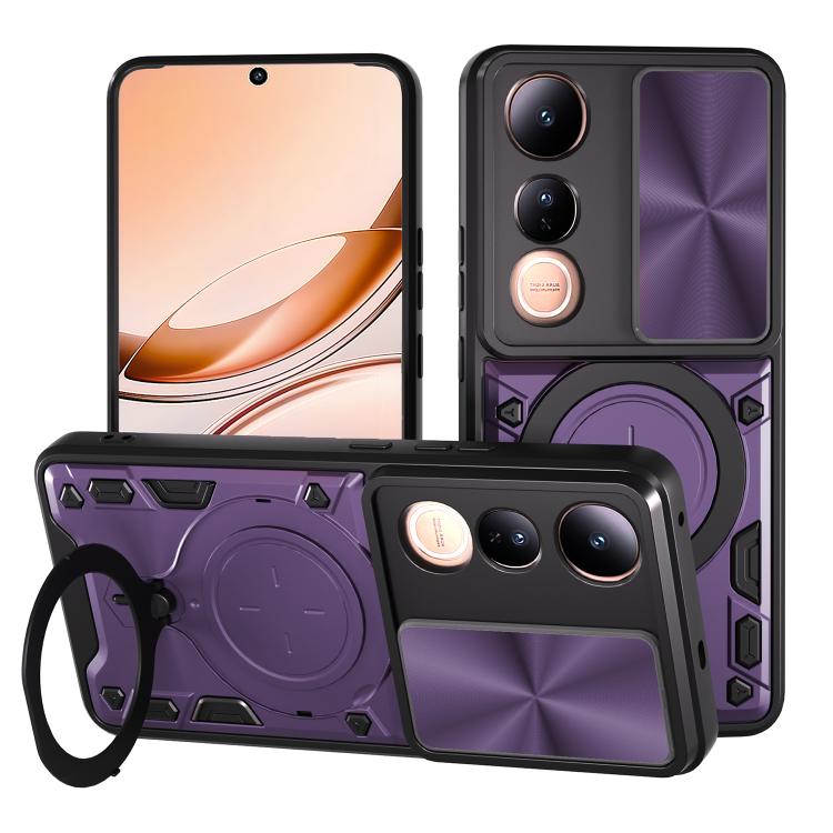 CD Texture Sliding Camshield Magnetic Holder Phone Case, For vivo Y500i 5G, For vivo V60 Lite 4G / 5G, For vivo Y400 5G Global, For vivo V60 5G, For vivo S20 Pro / T4 Ultra 5G, For vivo Y400 Pro 5G India, For vivo iQOO Z10 Turbo / Y300 GT              ...