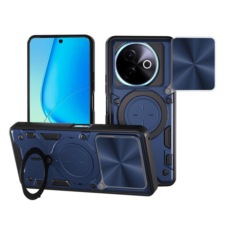 CD Texture Sliding Camshield Magnetic Holder Phone Case, For vivo Y39 5G, For vivo Y29s 5G, For vivo Y29 4G, For vivo V50 5G, For vivo iQOO 13, For vivo Y19s 4G, For vivo X200 5G, For vivo X200 Pro 5G