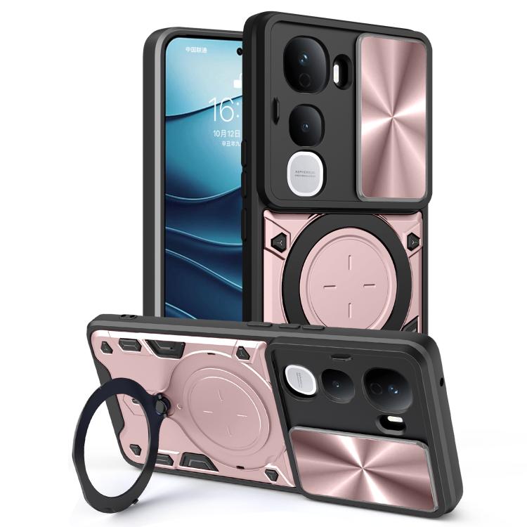 CD Texture Sliding Camshield Magnetic Holder Phone Case, For vivo Y500i 5G, For vivo V60 Lite 4G / 5G, For vivo Y400 5G Global, For vivo V60 5G, For vivo S20 Pro / T4 Ultra 5G, For vivo Y400 Pro 5G India, For vivo iQOO Z10 Turbo / Y300 GT              ...