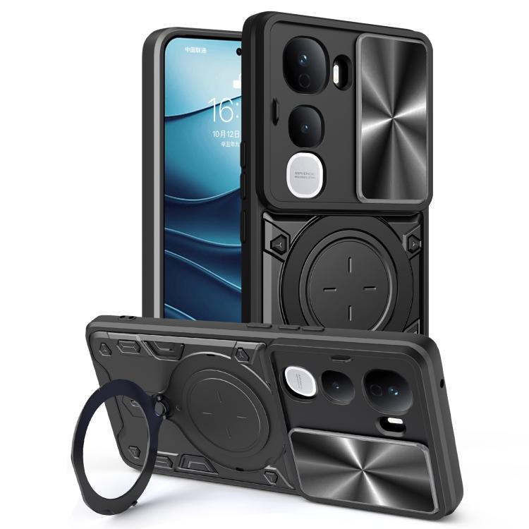 CD Texture Sliding Camshield Magnetic Holder Phone Case, For vivo Y500i 5G, For vivo V60 Lite 4G / 5G, For vivo Y400 5G Global, For vivo V60 5G, For vivo S20 Pro / T4 Ultra 5G, For vivo Y400 Pro 5G India, For vivo iQOO Z10 Turbo / Y300 GT              ...