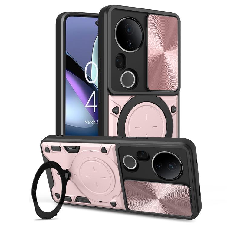 CD Texture Sliding Camshield Magnetic Holder Phone Case, For vivo Y500i 5G, For vivo V60 Lite 4G / 5G, For vivo Y400 5G Global, For vivo V60 5G, For vivo S20 Pro / T4 Ultra 5G, For vivo Y400 Pro 5G India, For vivo iQOO Z10 Turbo / Y300 GT              ...