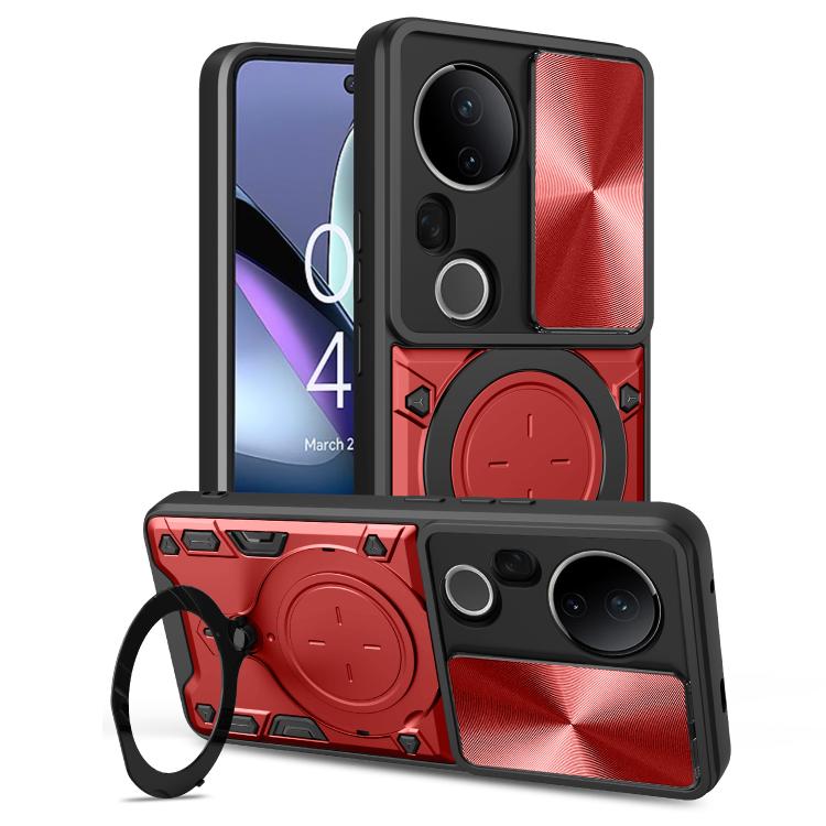 CD Texture Sliding Camshield Magnetic Holder Phone Case, For vivo Y500i 5G, For vivo V60 Lite 4G / 5G, For vivo Y400 5G Global, For vivo V60 5G, For vivo S20 Pro / T4 Ultra 5G, For vivo Y400 Pro 5G India, For vivo iQOO Z10 Turbo / Y300 GT              ...