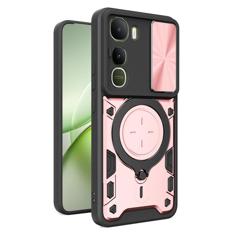 CD Texture Sliding Camshield Magnetic Holder Phone Case, For vivo Y500i 5G, For vivo V60 Lite 4G / 5G, For vivo Y400 5G Global, For vivo V60 5G, For vivo S20 Pro / T4 Ultra 5G, For vivo Y400 Pro 5G India, For vivo iQOO Z10 Turbo / Y300 GT              ...