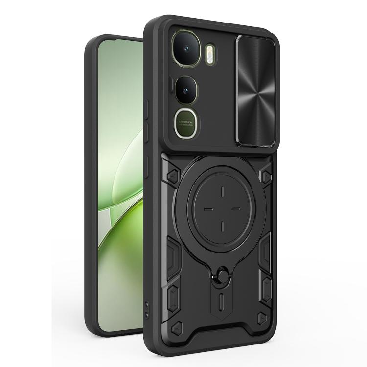 CD Texture Sliding Camshield Magnetic Holder Phone Case, For vivo Y500i 5G, For vivo V60 Lite 4G / 5G, For vivo Y400 5G Global, For vivo V60 5G, For vivo S20 Pro / T4 Ultra 5G, For vivo Y400 Pro 5G India, For vivo iQOO Z10 Turbo / Y300 GT              ...