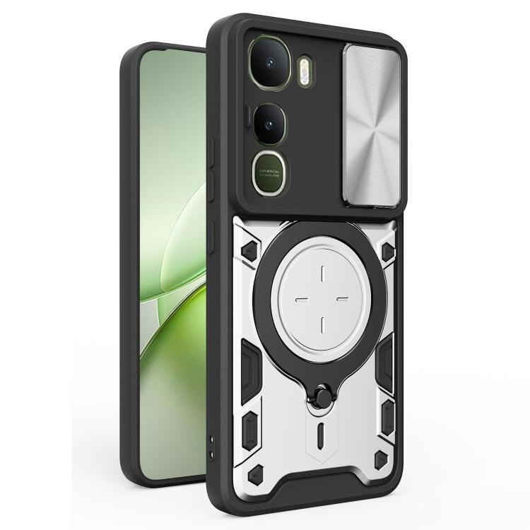 CD Texture Sliding Camshield Magnetic Holder Phone Case, For vivo Y500i 5G, For vivo V60 Lite 4G / 5G, For vivo Y400 5G Global, For vivo V60 5G, For vivo S20 Pro / T4 Ultra 5G, For vivo Y400 Pro 5G India, For vivo iQOO Z10 Turbo / Y300 GT              ...