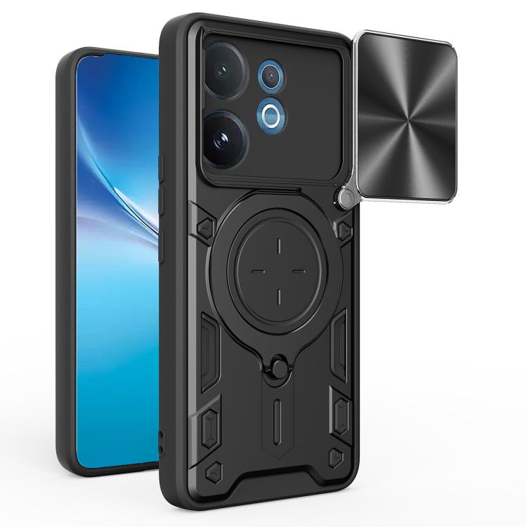 CD Texture Sliding Camshield Magnetic Holder Phone Case, For vivo Y500i 5G, For vivo V60 Lite 4G / 5G, For vivo Y400 5G Global, For vivo V60 5G, For vivo S20 Pro / T4 Ultra 5G, For vivo Y400 Pro 5G India, For vivo iQOO Z10 Turbo / Y300 GT              ...