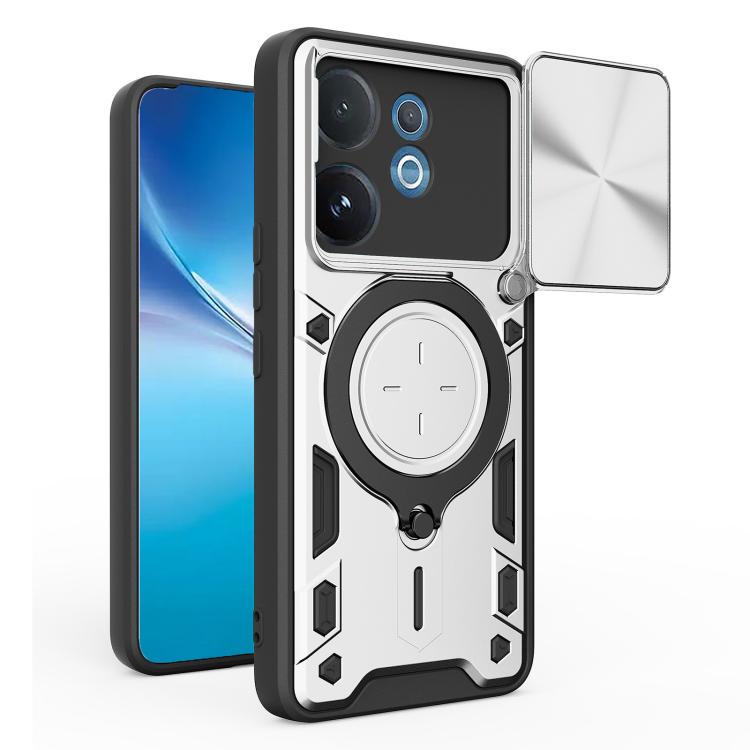 CD Texture Sliding Camshield Magnetic Holder Phone Case, For vivo Y500i 5G, For vivo V60 Lite 4G / 5G, For vivo Y400 5G Global, For vivo V60 5G, For vivo S20 Pro / T4 Ultra 5G, For vivo Y400 Pro 5G India, For vivo iQOO Z10 Turbo / Y300 GT              ...