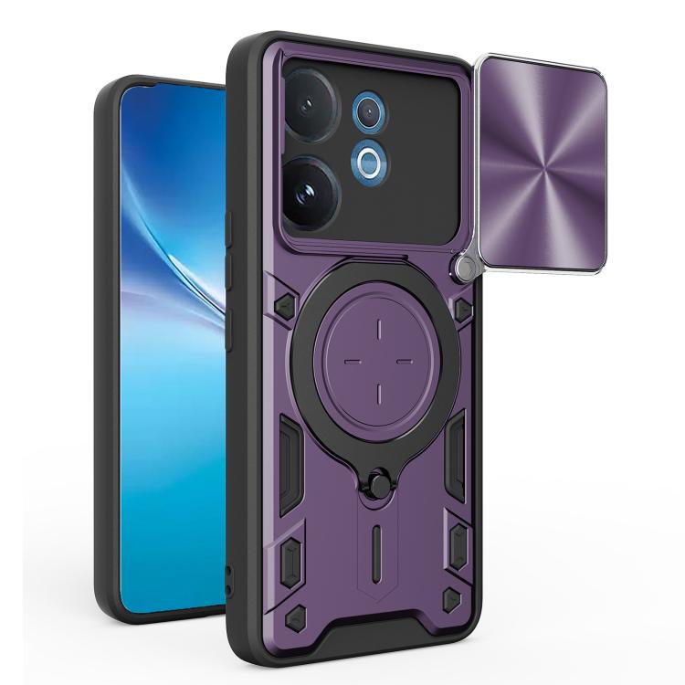 CD Texture Sliding Camshield Magnetic Holder Phone Case, For vivo Y500i 5G, For vivo V60 Lite 4G / 5G, For vivo Y400 5G Global, For vivo V60 5G, For vivo S20 Pro / T4 Ultra 5G, For vivo Y400 Pro 5G India, For vivo iQOO Z10 Turbo / Y300 GT              ...