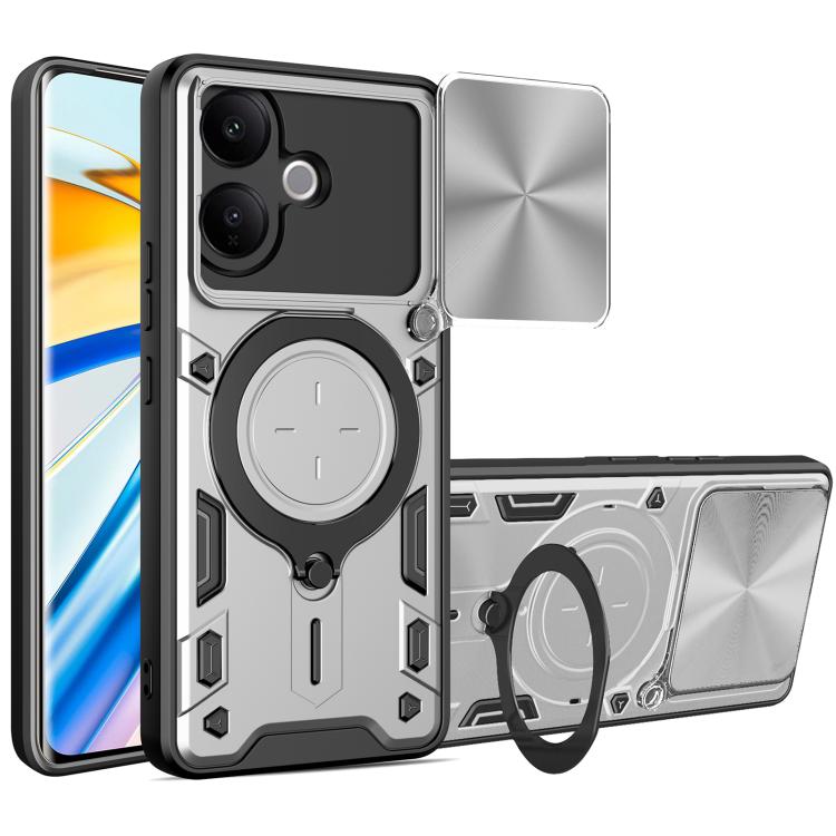 CD Texture Sliding Camshield Magnetic Holder Phone Case, For vivo Y500i 5G, For vivo V60 Lite 4G / 5G, For vivo Y400 5G Global, For vivo V60 5G, For vivo S20 Pro / T4 Ultra 5G, For vivo Y400 Pro 5G India, For vivo iQOO Z10 Turbo / Y300 GT              ...
