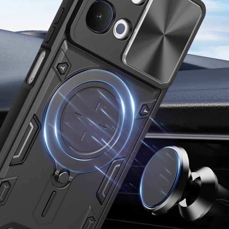 CD Texture Sliding Camshield Magnetic Holder Phone Case, For vivo Y500i 5G, For vivo V60 Lite 4G / 5G, For vivo Y400 5G Global, For vivo V60 5G, For vivo S20 Pro / T4 Ultra 5G, For vivo Y400 Pro 5G India, For vivo iQOO Z10 Turbo / Y300 GT              ...