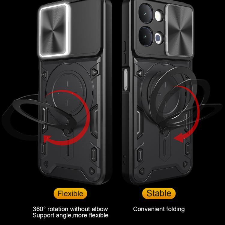 CD Texture Sliding Camshield Magnetic Holder Phone Case, For vivo Y500i 5G, For vivo V60 Lite 4G / 5G, For vivo Y400 5G Global, For vivo V60 5G, For vivo S20 Pro / T4 Ultra 5G, For vivo Y400 Pro 5G India, For vivo iQOO Z10 Turbo / Y300 GT              ...