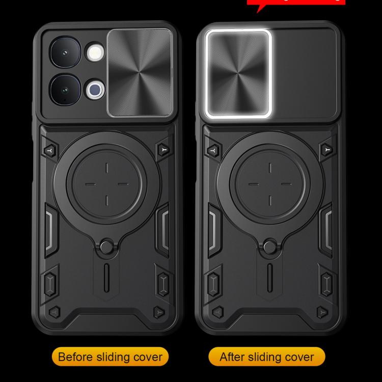 CD Texture Sliding Camshield Magnetic Holder Phone Case, For vivo Y500i 5G, For vivo V60 Lite 4G / 5G, For vivo Y400 5G Global, For vivo V60 5G, For vivo S20 Pro / T4 Ultra 5G, For vivo Y400 Pro 5G India, For vivo iQOO Z10 Turbo / Y300 GT              ...