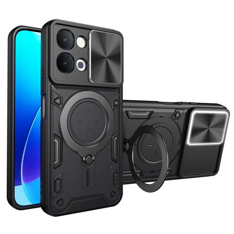 CD Texture Sliding Camshield Magnetic Holder Phone Case, For vivo Y500i 5G, For vivo V60 Lite 4G / 5G, For vivo Y400 5G Global, For vivo V60 5G, For vivo S20 Pro / T4 Ultra 5G, For vivo Y400 Pro 5G India, For vivo iQOO Z10 Turbo / Y300 GT              ...