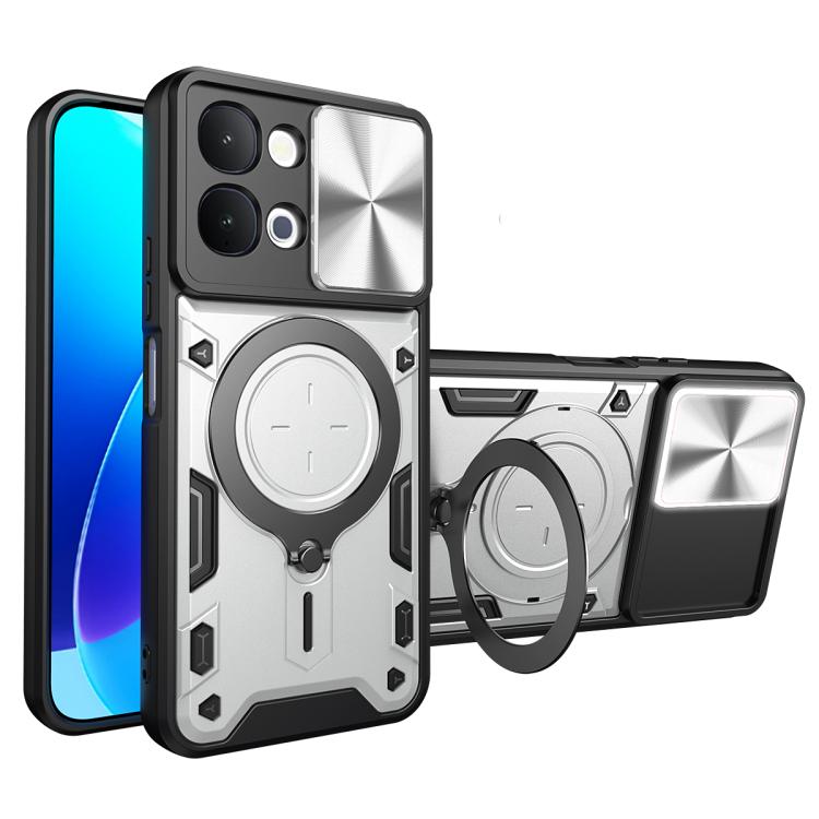 CD Texture Sliding Camshield Magnetic Holder Phone Case, For vivo Y500i 5G, For vivo V60 Lite 4G / 5G, For vivo Y400 5G Global, For vivo V60 5G, For vivo S20 Pro / T4 Ultra 5G, For vivo Y400 Pro 5G India, For vivo iQOO Z10 Turbo / Y300 GT              ...