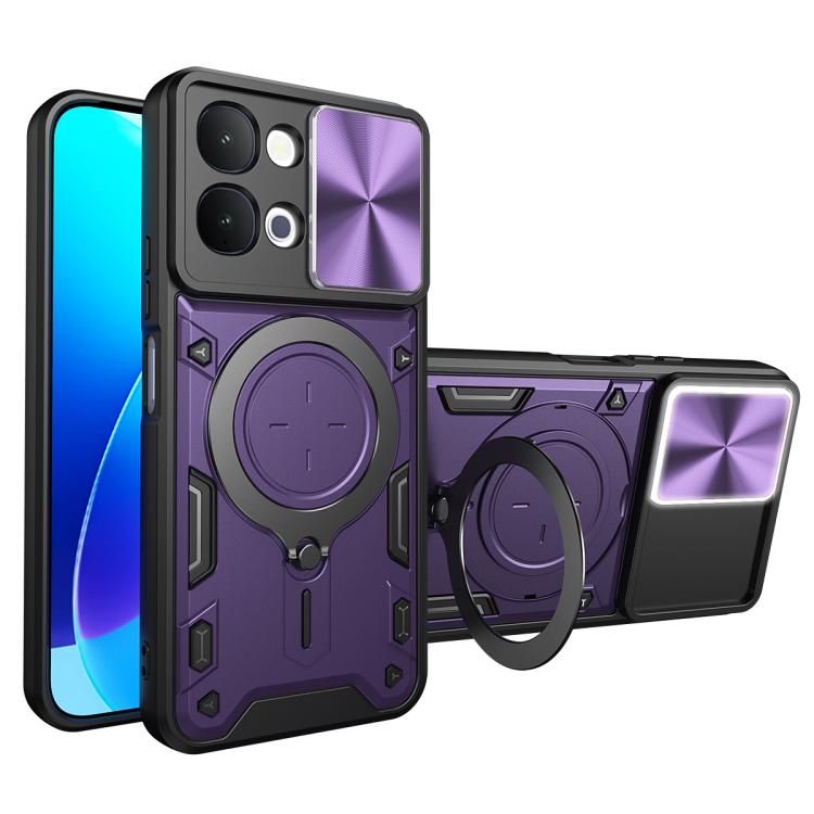 CD Texture Sliding Camshield Magnetic Holder Phone Case, For vivo Y500i 5G, For vivo V60 Lite 4G / 5G, For vivo Y400 5G Global, For vivo V60 5G, For vivo S20 Pro / T4 Ultra 5G, For vivo Y400 Pro 5G India, For vivo iQOO Z10 Turbo / Y300 GT              ...
