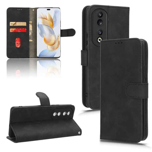 Skin Feel Magnetic Flip Leather Phone Case, For Honor 90 Pro
