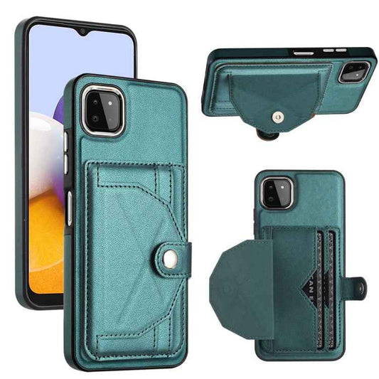Shockproof Leather Phone Case with Card Holder, For Samsung Galaxy A22 5G, For Samsung Galaxy S21 FE 5G, For Samsung Galaxy A32 4G, For Samsung Galaxy A72 4G / A72 5G, For Samsung Galaxy A52 4G / A52 5G, For Samsung Galaxy A12 4G / M12                 ...