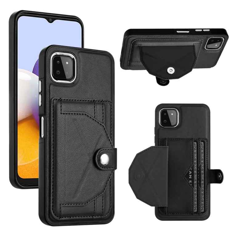 Shockproof Leather Phone Case with Card Holder, For Samsung Galaxy A22 5G, For Samsung Galaxy S21 FE 5G, For Samsung Galaxy A32 4G, For Samsung Galaxy A72 4G / A72 5G, For Samsung Galaxy A52 4G / A52 5G, For Samsung Galaxy A12 4G / M12                 ...