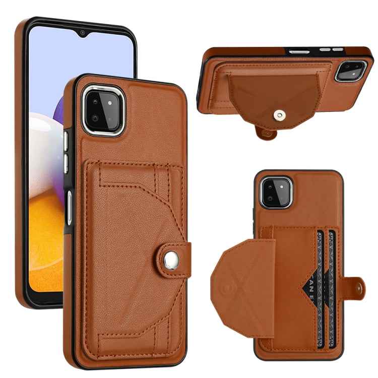 Shockproof Leather Phone Case with Card Holder, For Samsung Galaxy A22 5G, For Samsung Galaxy S21 FE 5G, For Samsung Galaxy A32 4G, For Samsung Galaxy A72 4G / A72 5G, For Samsung Galaxy A52 4G / A52 5G, For Samsung Galaxy A12 4G / M12                 ...
