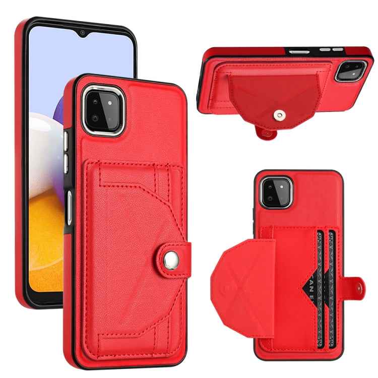 Shockproof Leather Phone Case with Card Holder, For Samsung Galaxy A22 5G, For Samsung Galaxy S21 FE 5G, For Samsung Galaxy A32 4G, For Samsung Galaxy A72 4G / A72 5G, For Samsung Galaxy A52 4G / A52 5G, For Samsung Galaxy A12 4G / M12                 ...