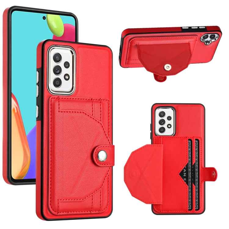 Shockproof Leather Phone Case with Card Holder, For Samsung Galaxy A22 5G, For Samsung Galaxy S21 FE 5G, For Samsung Galaxy A32 4G, For Samsung Galaxy A72 4G / A72 5G, For Samsung Galaxy A52 4G / A52 5G, For Samsung Galaxy A12 4G / M12                 ...