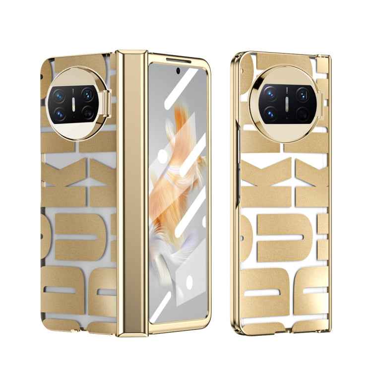 Integrated Electroplating Folding Phone Case with Hinge, For Huawei Mate X3