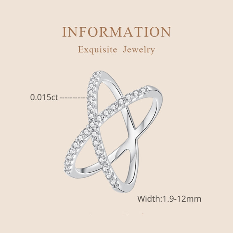 S925 Sterling Silver White Gold Plated Dual Layer Moissanite Ring Hand Decoration