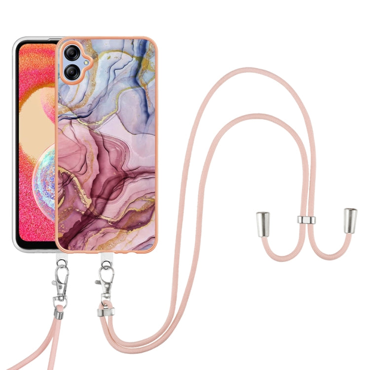 Electroplating Marble Dual-side IMD Phone Case with Lanyard, For Samsung Galaxy A25 5G, For Samsung Galaxy S23 FE 5G, For Samsung Galaxy A24, For Samsung Galaxy A04E