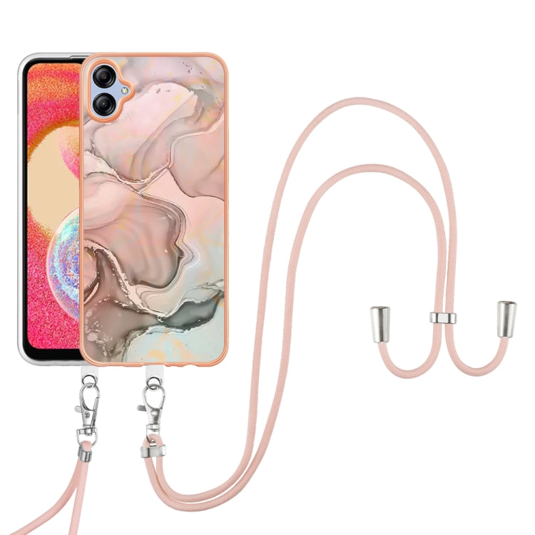Electroplating Marble Dual-side IMD Phone Case with Lanyard, For Samsung Galaxy A25 5G, For Samsung Galaxy S23 FE 5G, For Samsung Galaxy A24, For Samsung Galaxy A04E