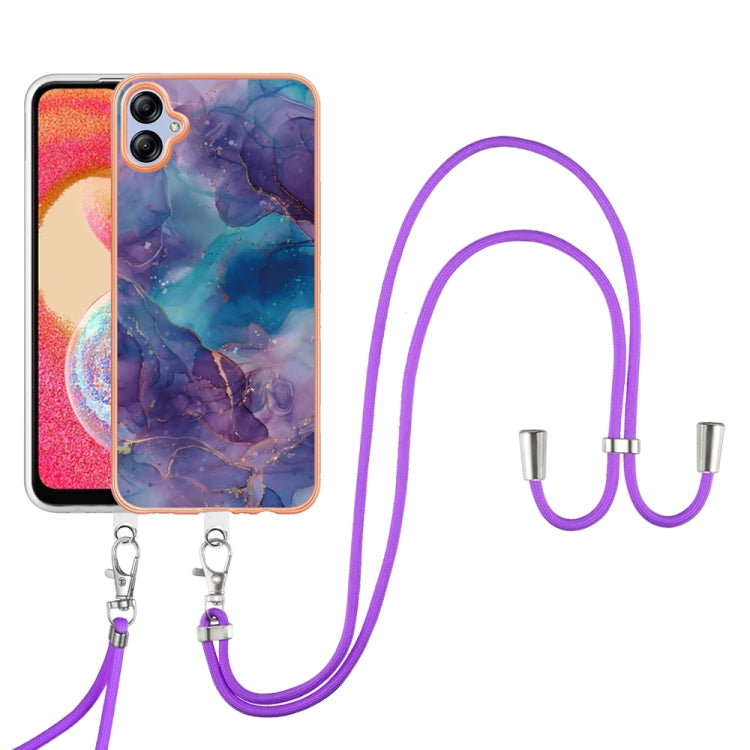 Electroplating Marble Dual-side IMD Phone Case with Lanyard, For Samsung Galaxy A25 5G, For Samsung Galaxy S23 FE 5G, For Samsung Galaxy A24, For Samsung Galaxy A04E