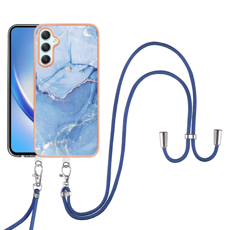 Electroplating Marble Dual-side IMD Phone Case with Lanyard, For Samsung Galaxy A25 5G, For Samsung Galaxy S23 FE 5G, For Samsung Galaxy A24, For Samsung Galaxy A04E